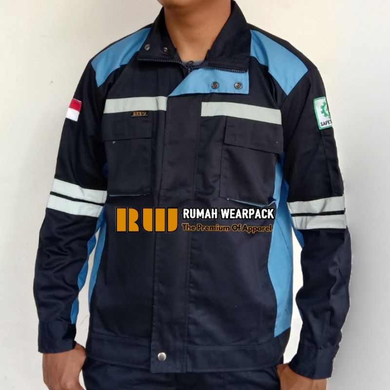 Jual Semi Jacket Safety Wearpack Safety Jaket Kerja Atasan Navy ...