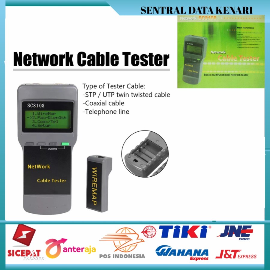 Jual Cable Tester SC8108 LCD Digital Cat5 RJ45 Network Lan Shopee