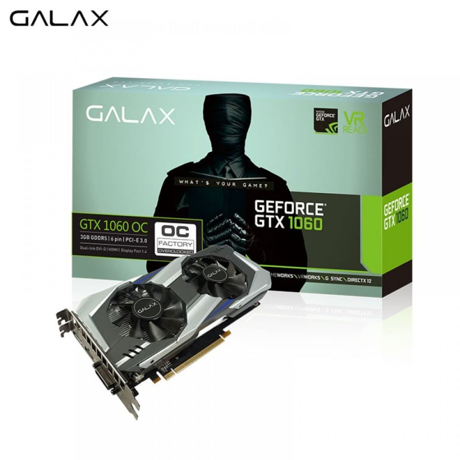 Jual VGA GTX 1060 OC Nvidia 192bit DDR5 3GB GeForce Gaming GPU Dual Fan ...