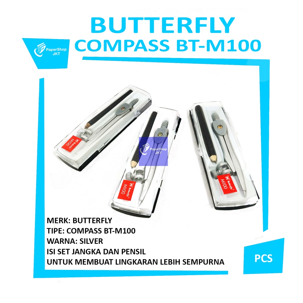 Jual BUTTERFLY - Jangka Alat Pembuat Lingkaran BT M100 - Pcs | Shopee ...