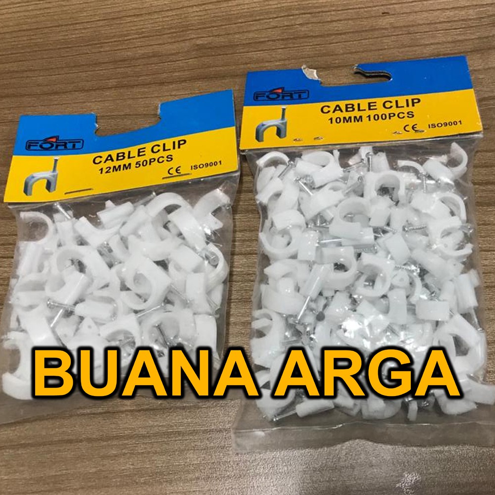 Jual Klem Kabel Putih Paku Beton Clamp Cable Clip FORT 50pcs Size 12-22 ...