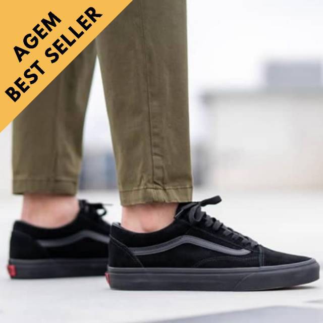 Full black clearance vans old skool