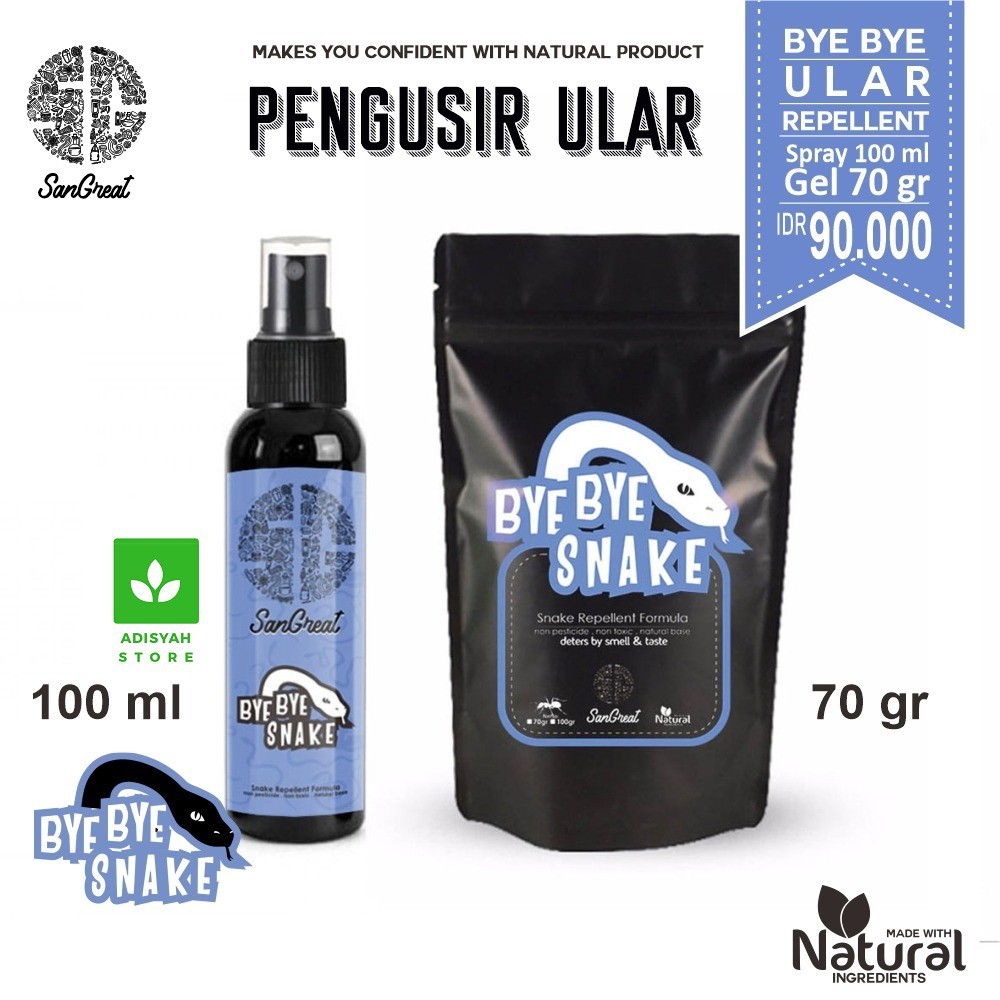 Jual Paket Pengusir Ular Praktis Bye Bye Snake Gel 70 gram dan Spray ...