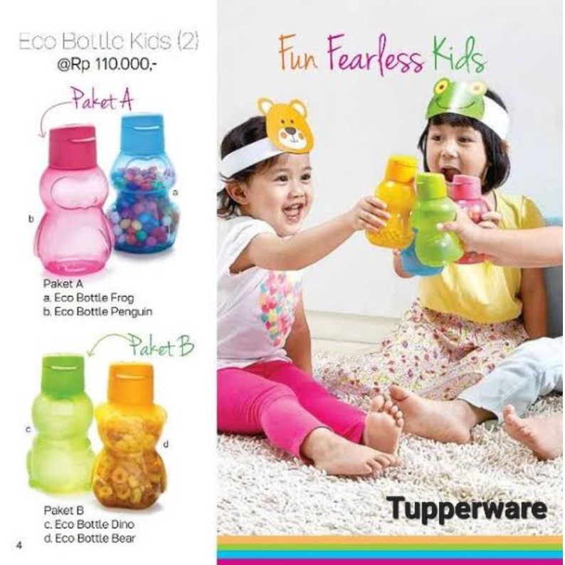 Jual Tupperware Eco Bottle Kids 350 ml (2 Pcs) // Botol Minum Anak ...