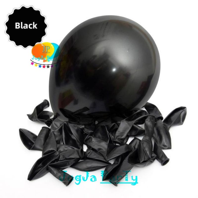 Jual Balon metalik HITAM balon latex hitam balon ulang tahun balon