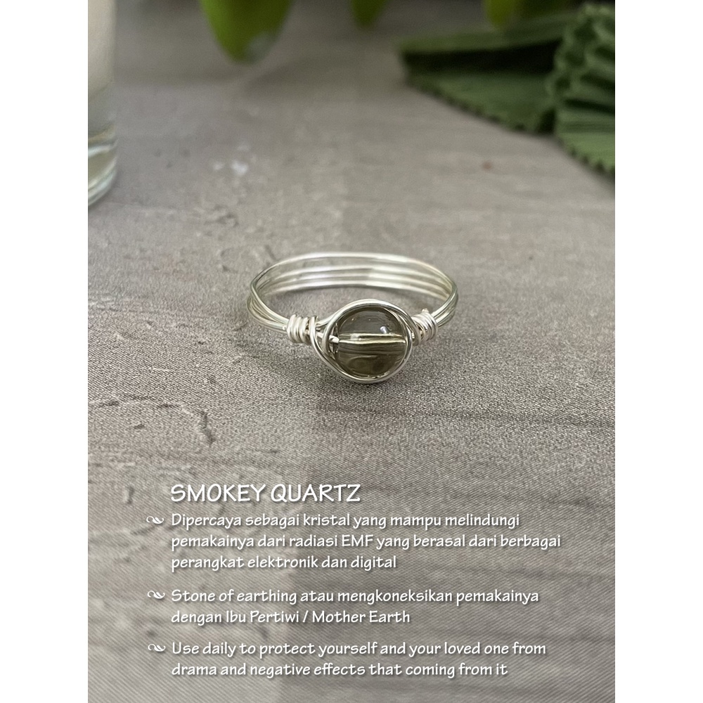 Jual CINCIN KAWAT WIRE RING BATU ALAM ASLI NATURAL SMOKY QUARTZ 005 ...