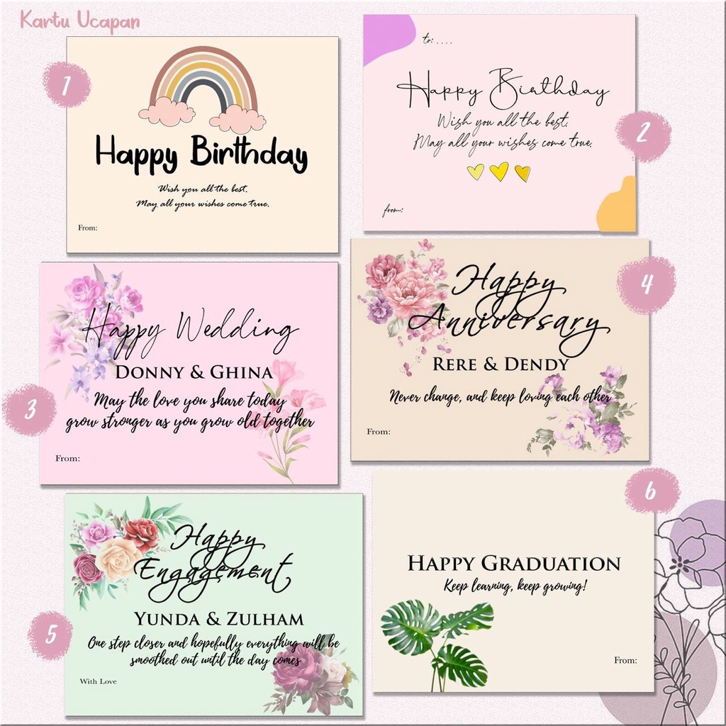 Jual KARTU UCAPAN GIFT CARD GREETING CARD KARTU UCAPAN WISUDA BIRTHDAY ...