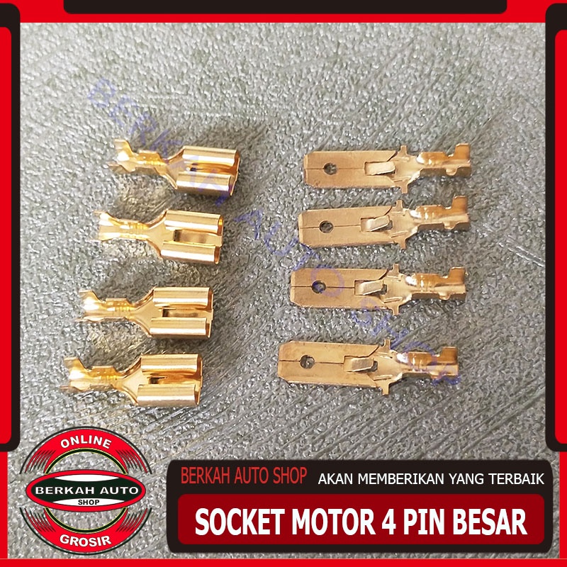 Jual Socket 4 pin besar + skun - soket - konektor motor jual per 1 ...