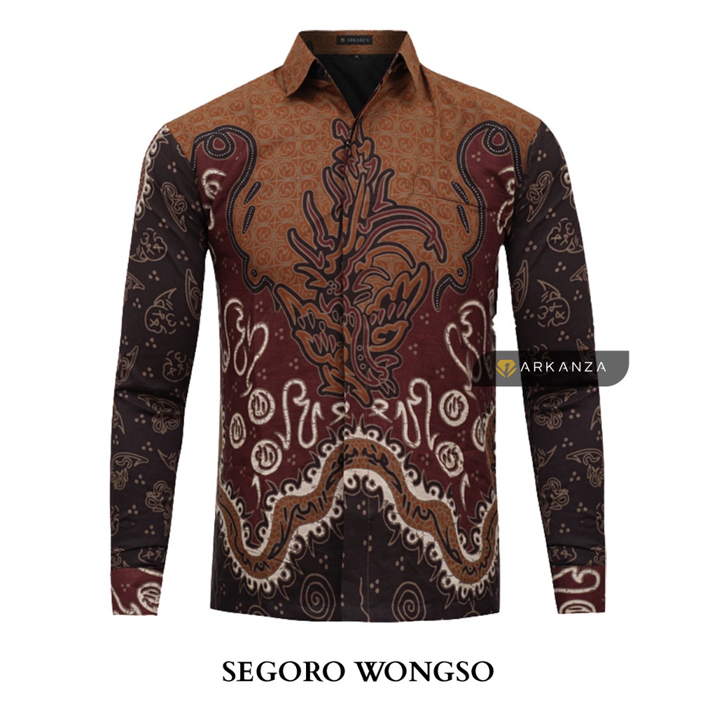 Jual BATIK ARKANZA Motif SEGORO WONGSO Hem Atasan Kemeja Baju Batik ...