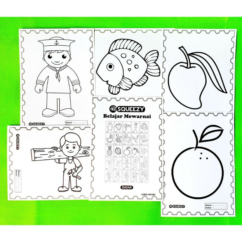 Jual Lembar Mewarnai Anak/ coloring sheet/ kreativitas anak 1 set 25