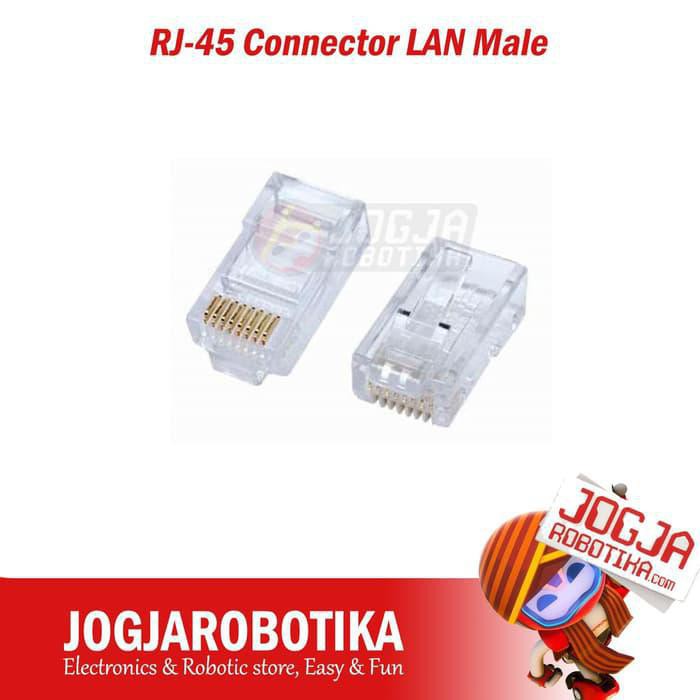 Jual RJ-45 Connector LAN Male KABEL LAN UTP RJ45 RJ-45 JACK KONEKTOR ...