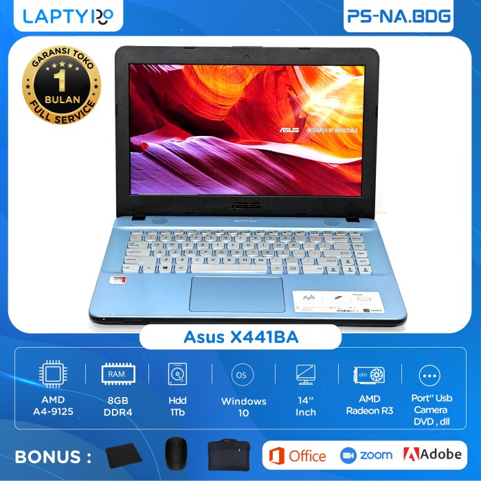 Jual Laptop Asus X441BA Amd A4-9125 Radeon R3 Ram 8Gb Hdd 1Tb Mulpis ...