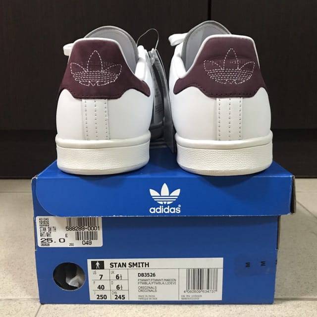 Original BNIB Adidas Stan Smith White Maroon