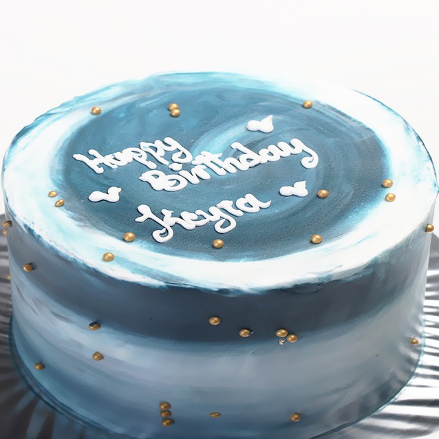 Jual Kue Ulang Tahun ala KOREA / Birthday Cake / Simple Minimalis (biru