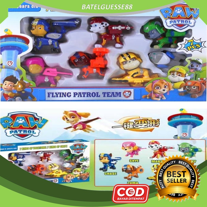 Jual (B88)Promo Murah PAW PATROL FLYING PATROL TEAM SET 7 PCS - C2 Kado ...