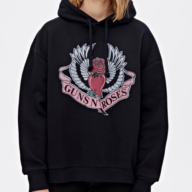 PULL BEAR HOODIE GUNS N ROSES ORIGINAL NEW