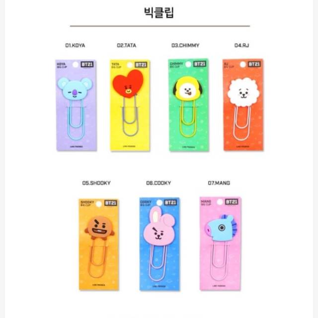 Jual READY BT21 / BTS BIG CLIP OFFICIAL LINE FRIENDS STUDIO8 - KUMHONG ...