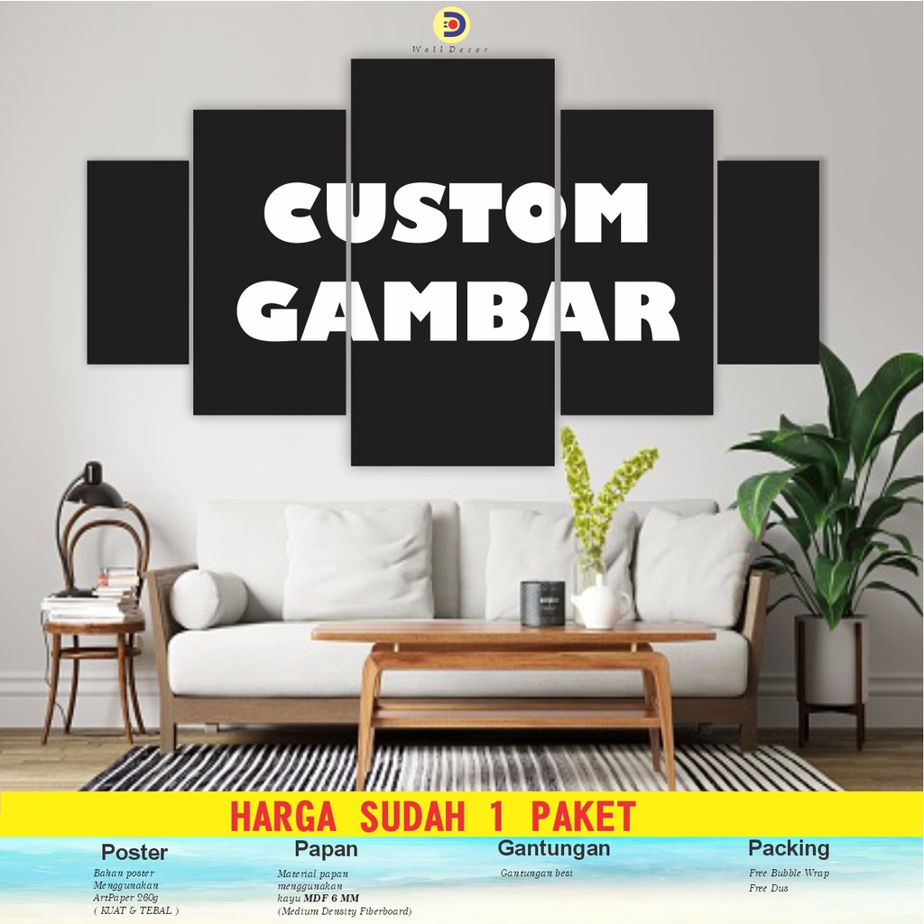 Jual CIMON 1set Poster Kayu CUSTOM Pajangan Hiasan Dinding CUSTOM