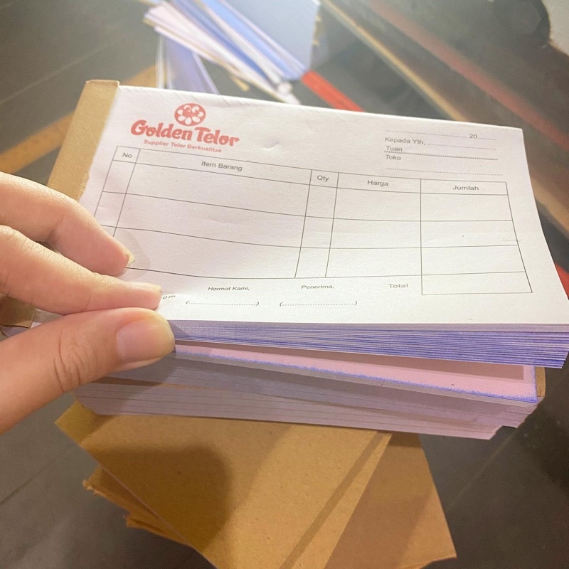 Jual Buku Nota A5 Bon Custom 1/2 Folio 50 set (bisa custom design logo ...