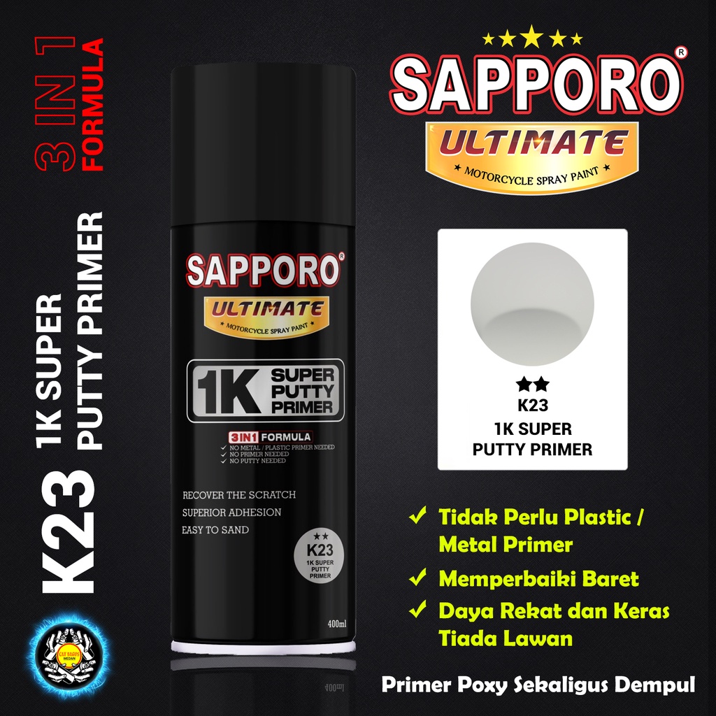 Jual SAPPORO ULTIMATE K23 1K SUPER PUTTY PRIMER DEMPUL SEMPROT PALING ...