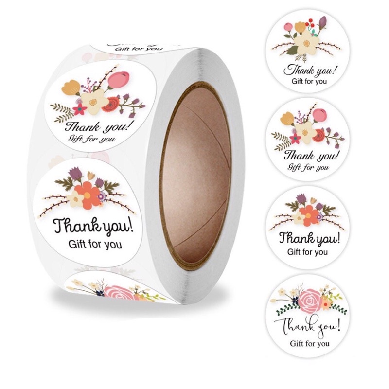 Jual [500pcs] Sticker label motif Bulat Murah /Tempelan kado parcel ...
