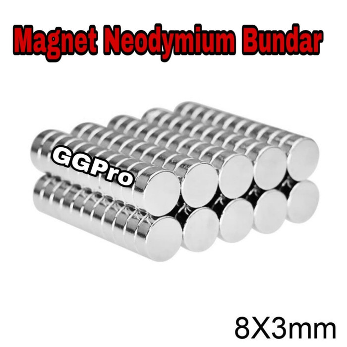 Jual Magnet Neodymium Bulat diameter 8x3 mm SUPER KUAT | Shopee Indonesia