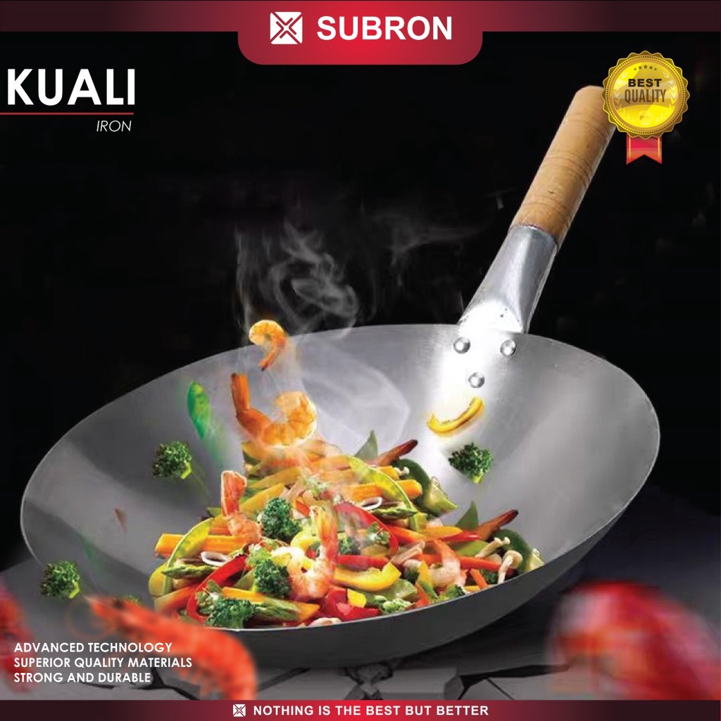 Jual SUBRON Kuali Iron Besi Dapur Alat Masak 36cm 42cm 43cm | Shopee ...