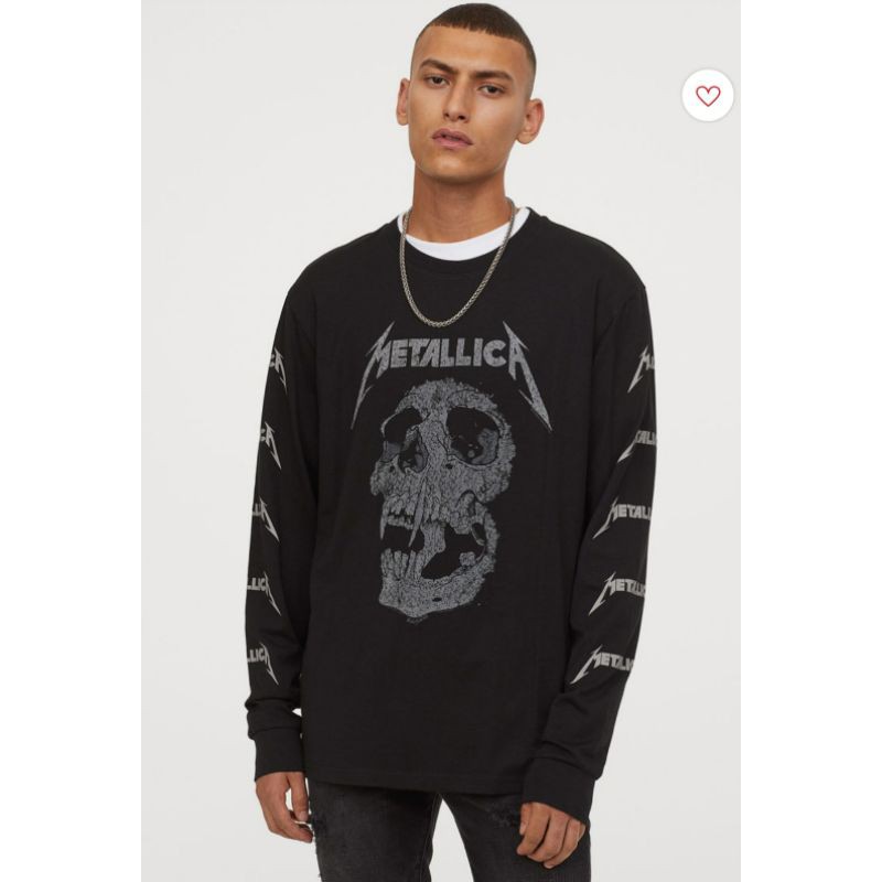 H&m metallica long top sleeve