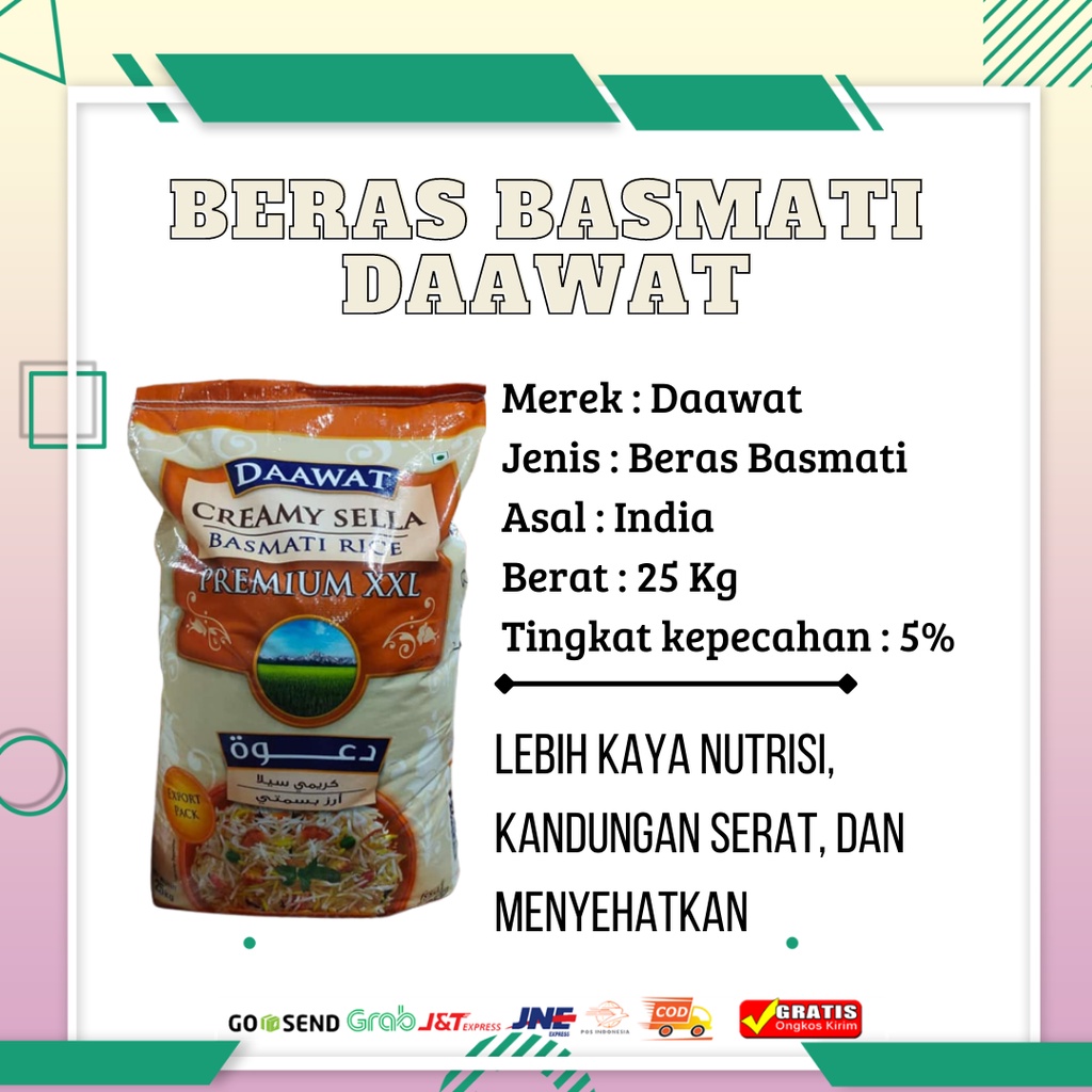 Jual Beras Basmati Creamy Sella Rice Premium Xxl Kemasan Kg Original