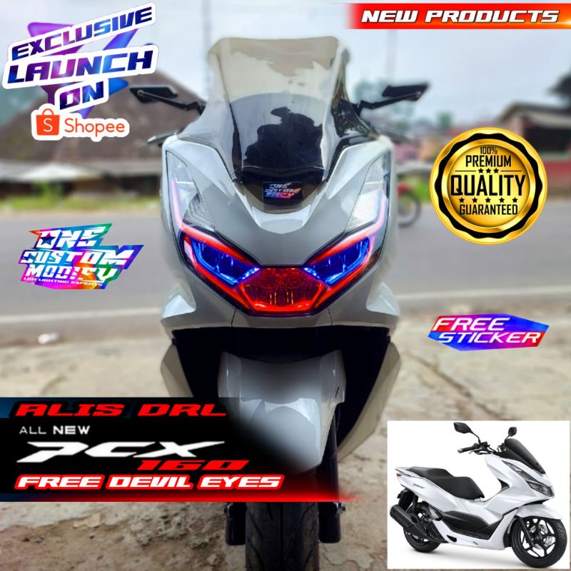 Jual LAMPU ALIS DRL NEW PCX 160 BONUS DEVIL EYES LAMPU AKSESORIS MOTOR ...