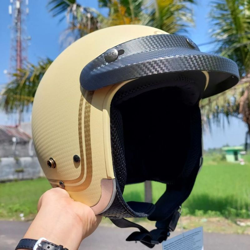 Jual Helm Retro INJAK Full Carbon SNI ORIGINAL 100% | Shopee Indonesia