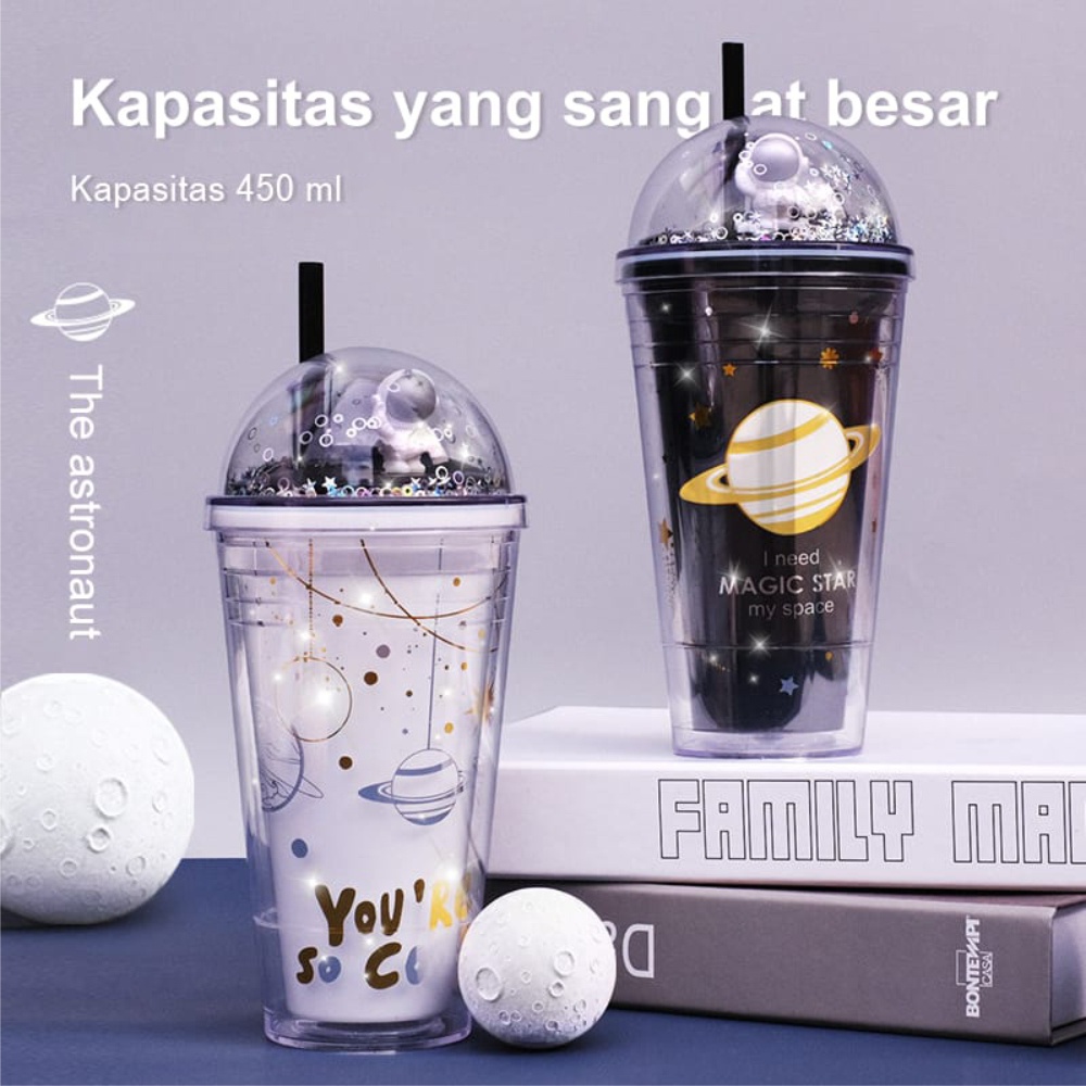 Jual Tumbler Minum Sedotan Estetik Motif Planet Gelas Botol Minum Seri Bintang Tumblr Aesthetic 4138