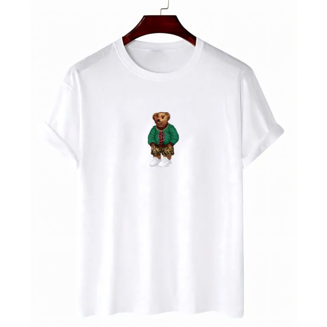 Kaos Pria Polo Bear Gucci Baju Oblong Unisex Atasan Cod