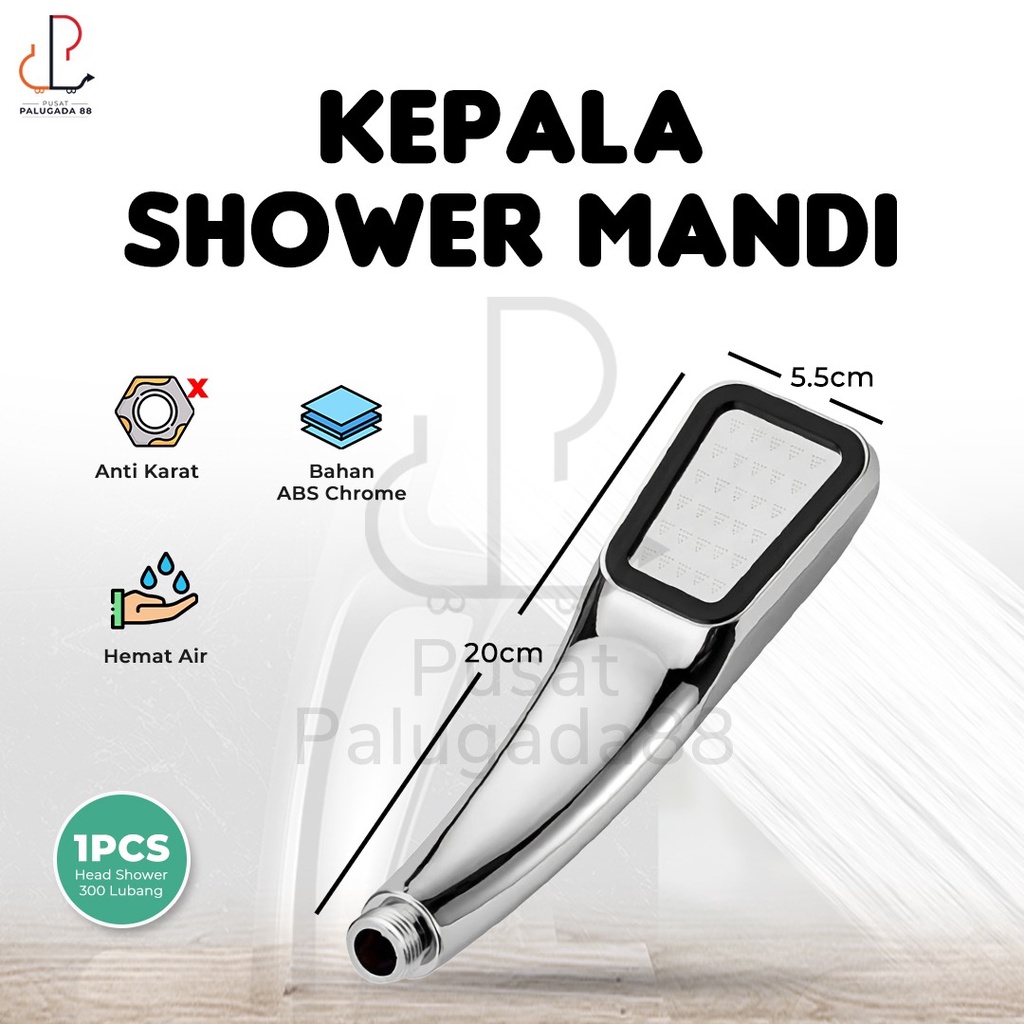 Jual Kepala Shower Mandi 300 Lubang Pancuran Aerator Selang Head Shower Tekanan Tinggi Hemat Air 0997