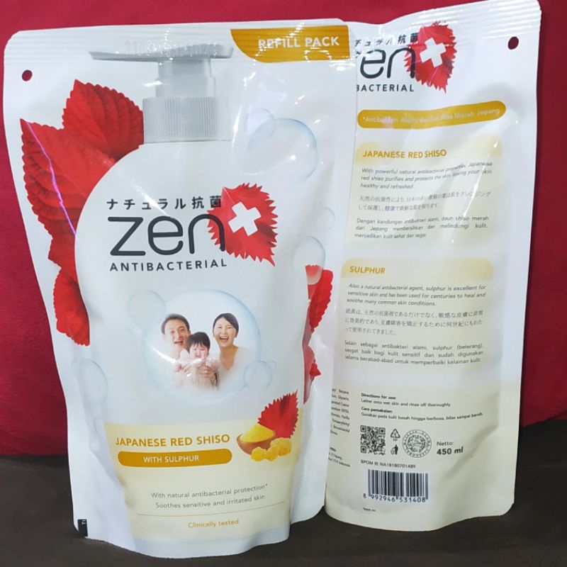 Jual ZEN Antibacterial Body Wash Shiso & Sulphur 450 ml Shopee Indonesia
