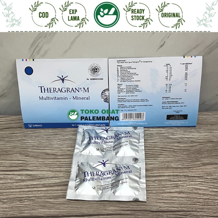 Jual THERAGRAN-M 4 TABLET MULTIVITAMIN THERAGRAN M TAISHO TERAGRAN ...