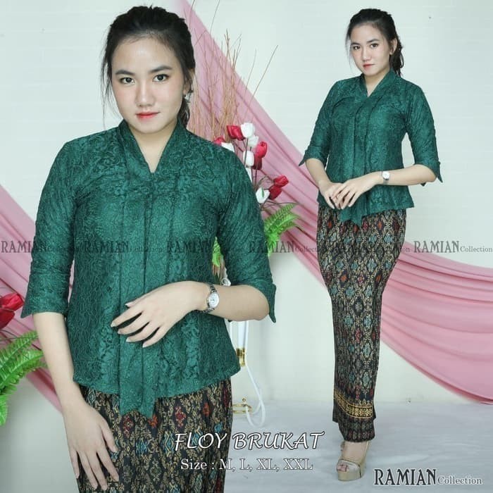 Jual Baju Kebaya Wanita Kebaya Wisuda Pesta Kebaya Modern Floy Hijau ...
