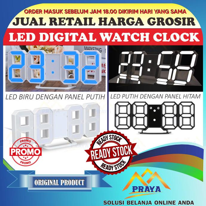 Jual Jam LED Digital Minimalis Jam Meja Dan Dinding Wall Clock Table ...