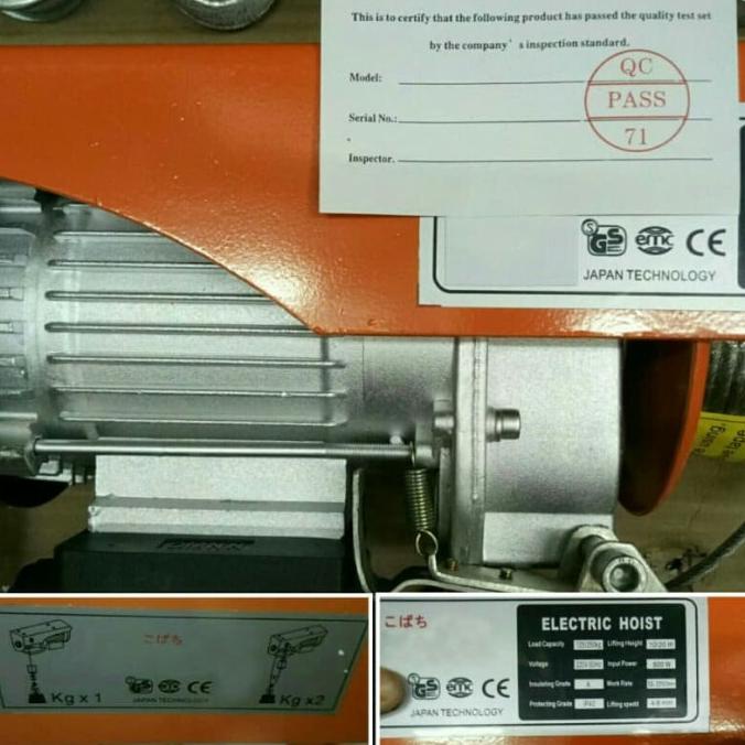Jual Electric Hoist Japan / Katrol Elektrik 1000 Seling 20 Meter