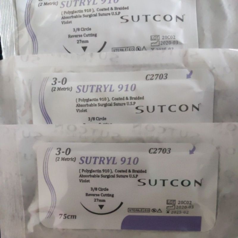 Jual Benang operasi Sutryl 3/0 c2703 cutting | Shopee Indonesia
