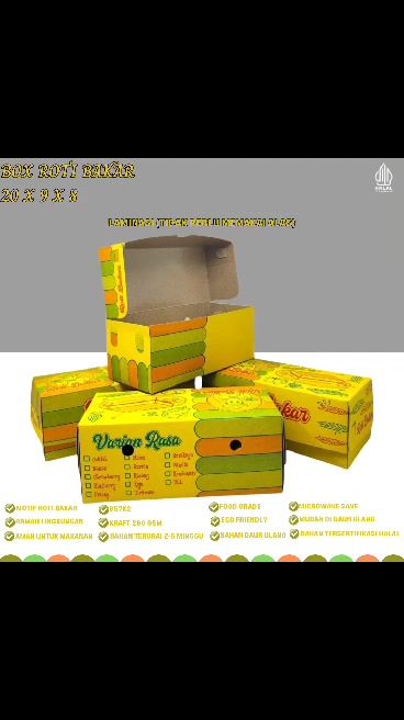 Jual Box Roti Bakar Toast Box Dus Roti Bakar Motif (B57K2-20X9X8 Cm ...