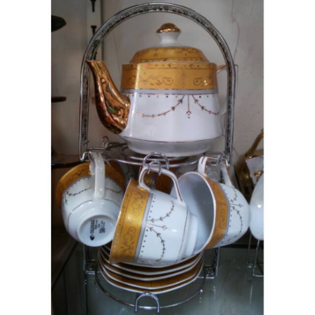 Jual Tea Set Vicenza Motif Batik/set cangkirGojek | Shopee Indonesia