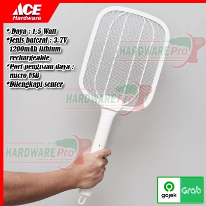 Jual Raket Nyamuk Insect Killer Mosquito Killer Rechargeable White ...