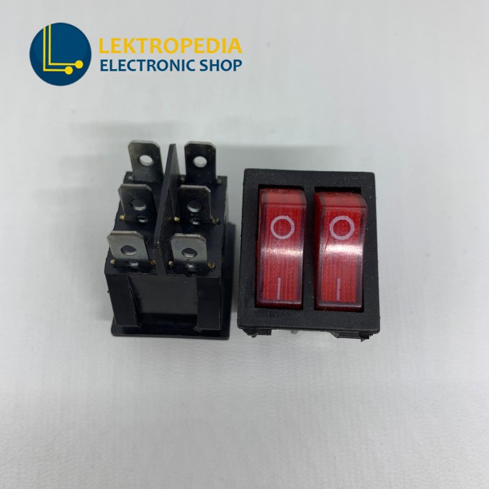Jual Saklar Medium Double on off 3pin 3p 3 pin Switch Merah Lampu ...
