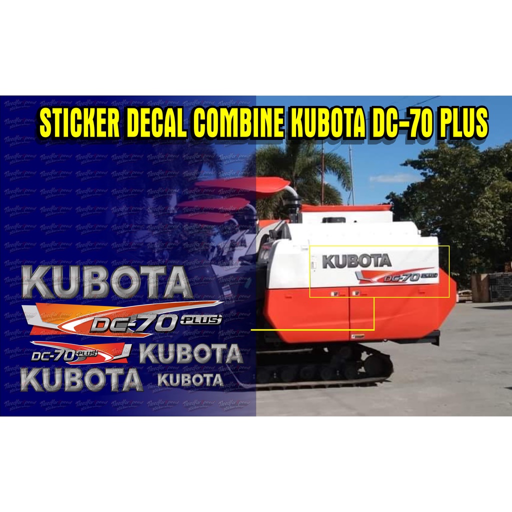 Jual DECAL STICKER STRIPING COMBINE KUBOTA DC-70 PLUS FULL SET | Shopee ...