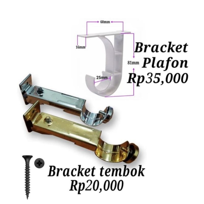 Jual Bracket Kaki Rel Batang Gorden Type Tembok Shopee Indonesia