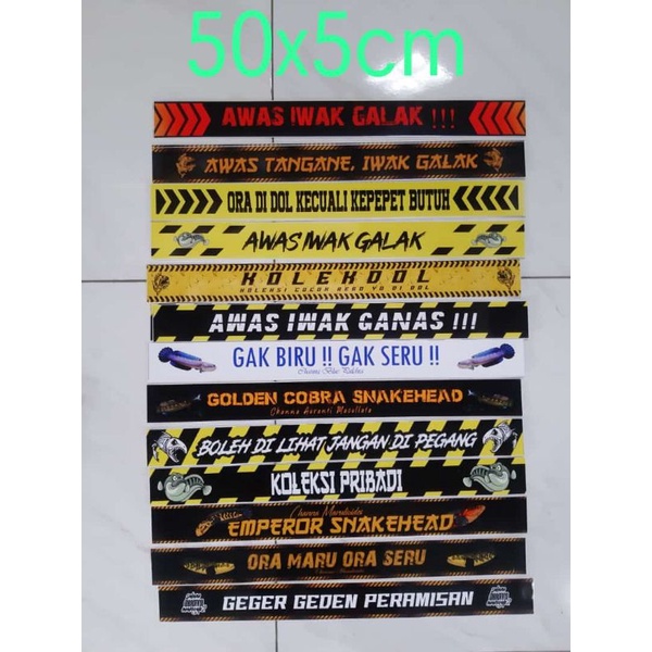 Jual sticker anti air lis atas akuarium\ stiker iwak galak | Predator ...
