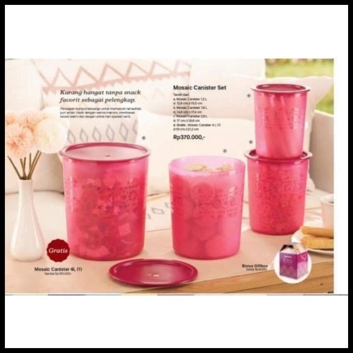 Jual Tupperware Mosaic Canister Set Toples Kue Lebaran | Shopee Indonesia