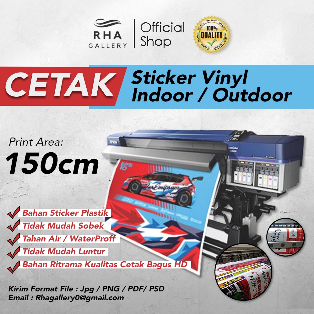 Jual CETAK CUSTOM STIKER RITRAMA + LAMINASI (Cetak Sticker/ Print