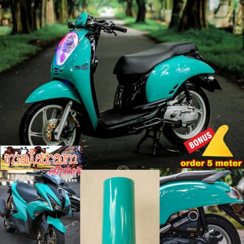 Jual Stiker Skotlet Motor Warna Hijau Tosca Skotlet Motor Warna Toska Sticker Skotlet Tosca